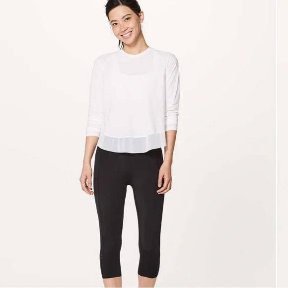 LULULEMON Quick Pace Long Sleeve White Size 8 EUC - Picture 5 of 16